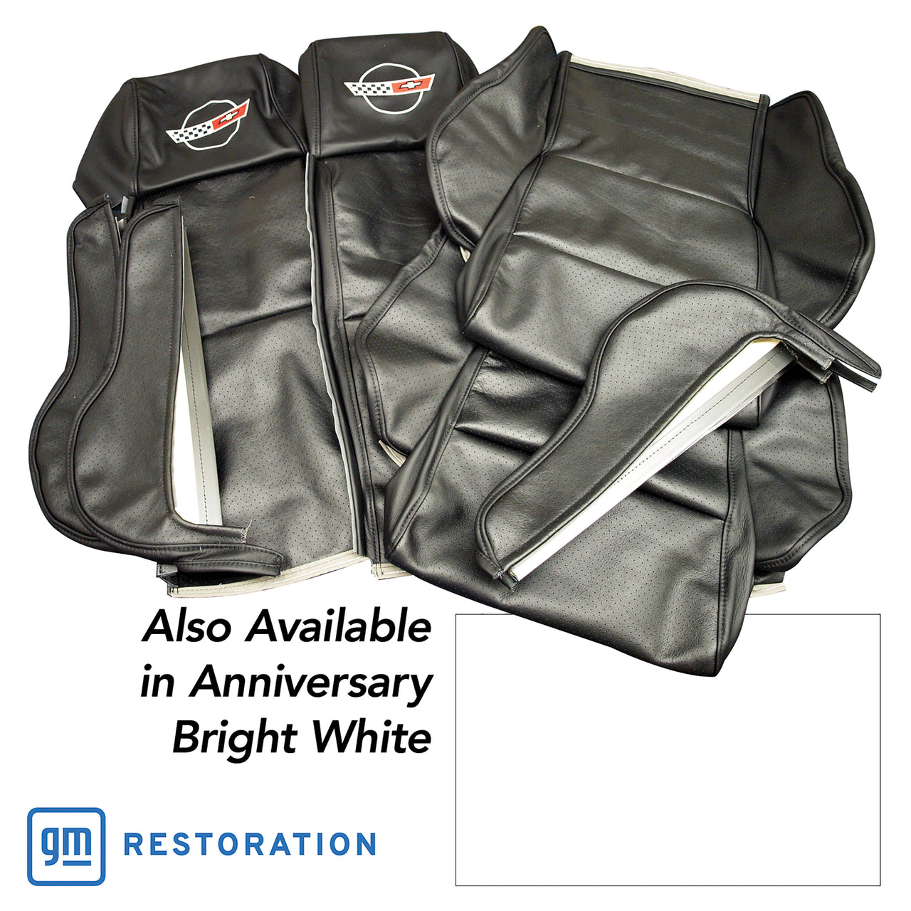 1988-1988 Corvette OE Style Embroidered Sport Leather Seat Covers - 35th Anniversary-420583E-Corvette-Store-Online