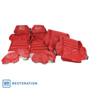 1989-1990 Corvette OE Style Embroidered Sport Leather Seat Covers - Red-420675E-Corvette-Store-Online