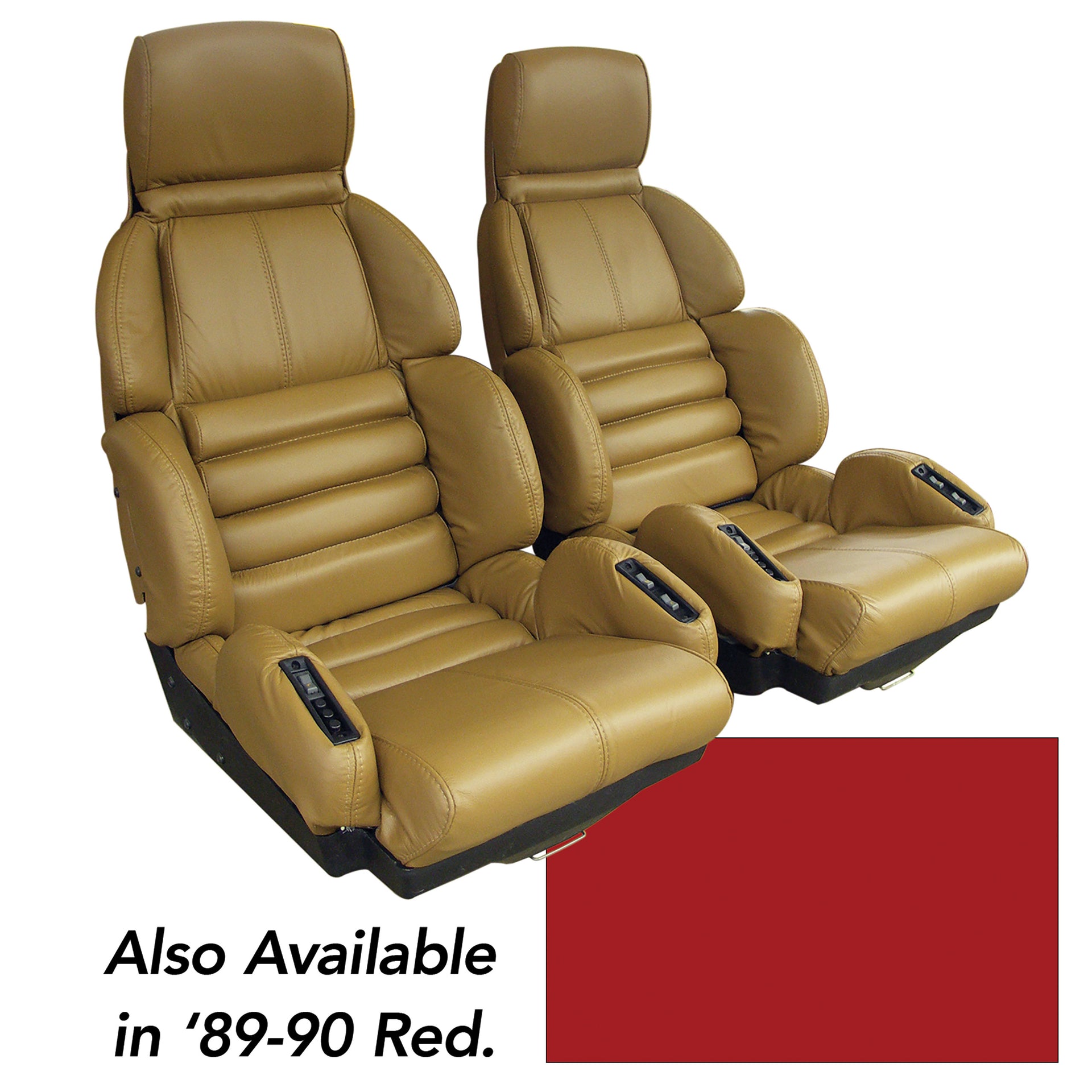 1989-1990 Corvette Leather Seat Covers Red Sport-420675-Corvette-Store-Online