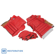 1991-1992 Corvette OE Style Embroidered Sport Leather Seat Covers - Red-420775E-Corvette-Store-Online