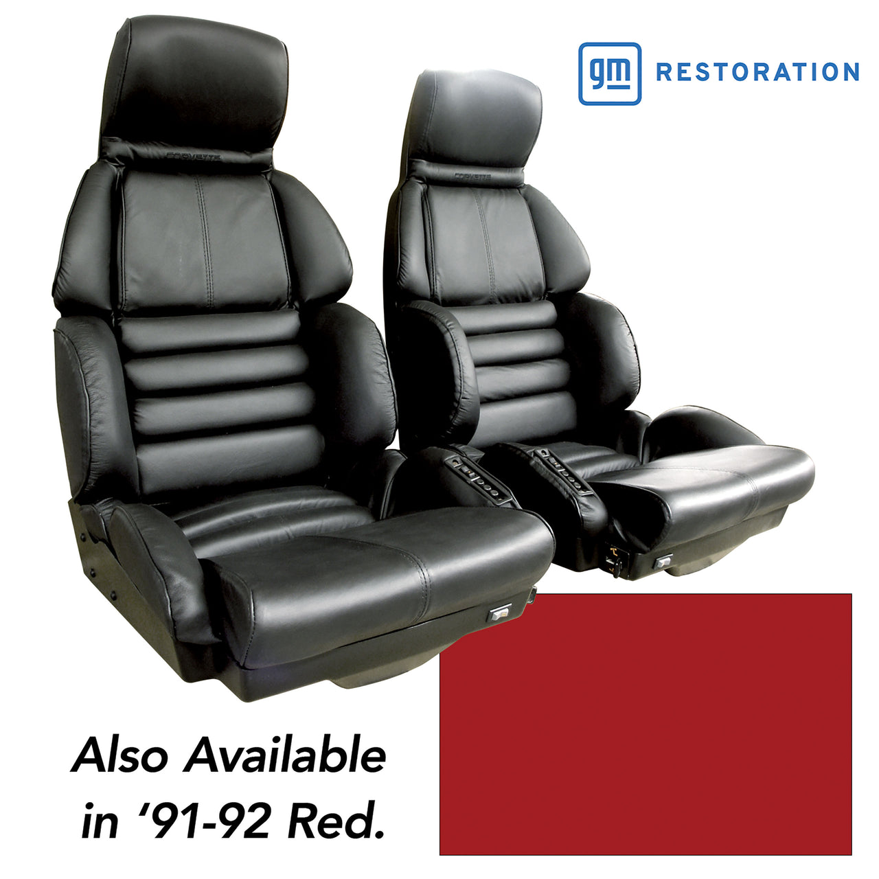 1991-1992 Corvette Leather Seat Covers Red Sport-420775-Corvette-Store-Online