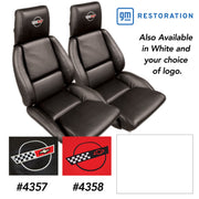 1992-1992 Corvette OE Style Embroidered Sport Leather Seat Covers - White-420783E-Corvette-Store-Online