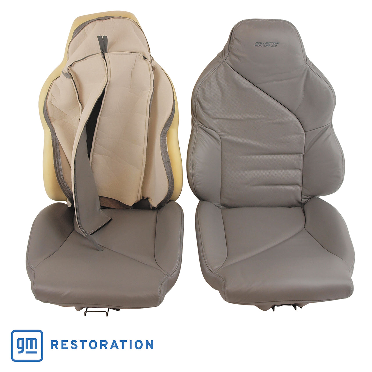 1996-1996 Corvette Leather Seat Covers Gray Collector Edition 100%-Leather W/Foam-420984-Corvette-Store-Online