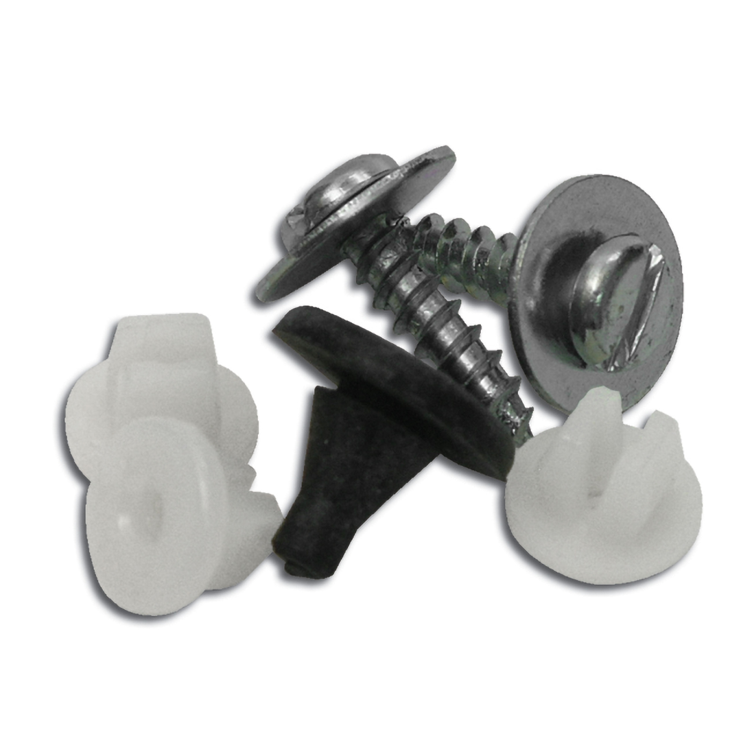 1963-1965 Corvette Front License Plate Screw, Nut & Bumper Set. - CA