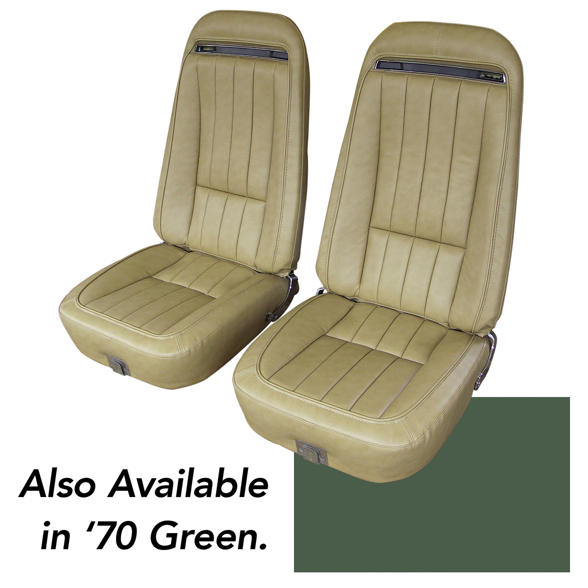 1970-1970 Corvette "Leather-Like" Vinyl Seat Covers Green-421217-Corvette-Store-Online