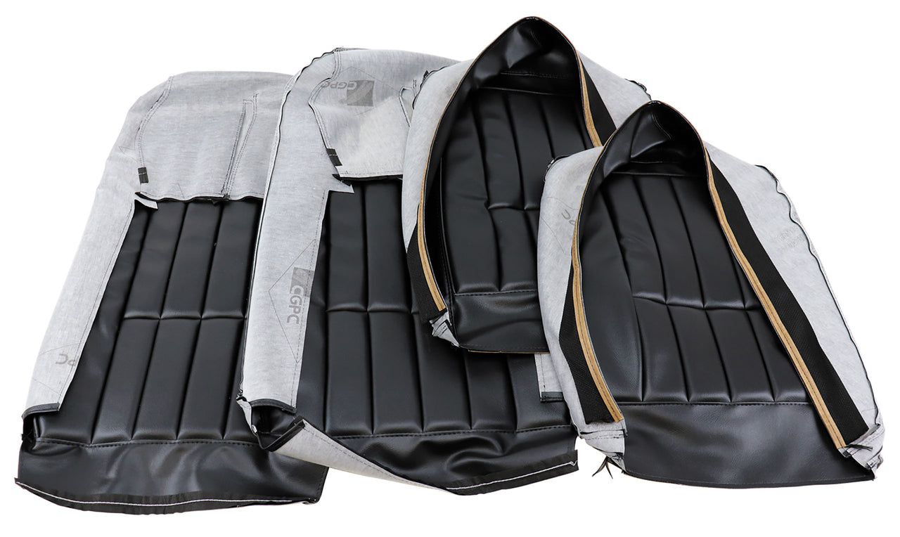 1970-1971 Corvette "Leather-Like" Vinyl Seat Covers Black-421220-Corvette-Store-Online