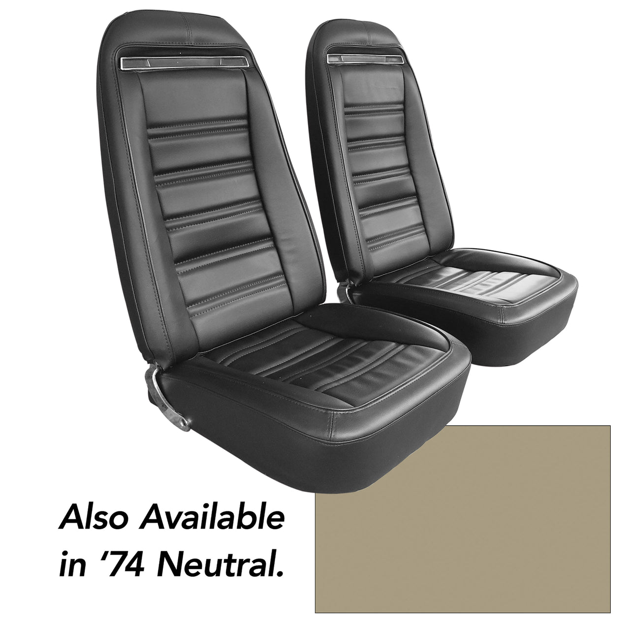 1974-1974 Corvette "Leather-Like" Vinyl Seat Covers Neutral-421316-Corvette-Store-Online