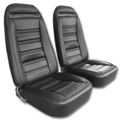 1972-1974 Corvette Mounted Seats Black "Leather-Like" Vinyl Without Shoulder Harness-421320M-Corvette-Store-Online