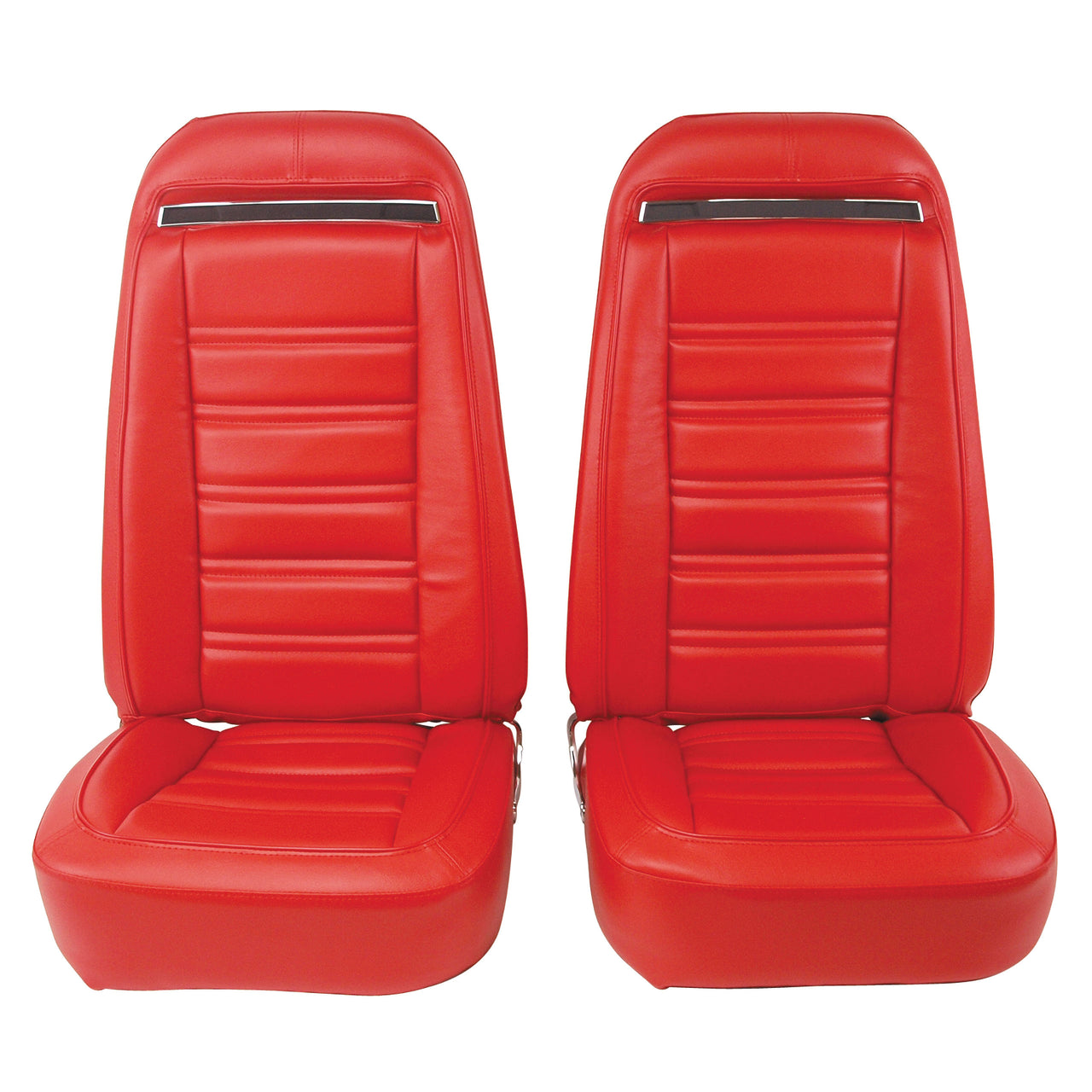 1972-1972 Corvette Mounted Seats Red "Leather-Like" Vinyl Without Shoulder Harness-421330M-Corvette-Store-Online