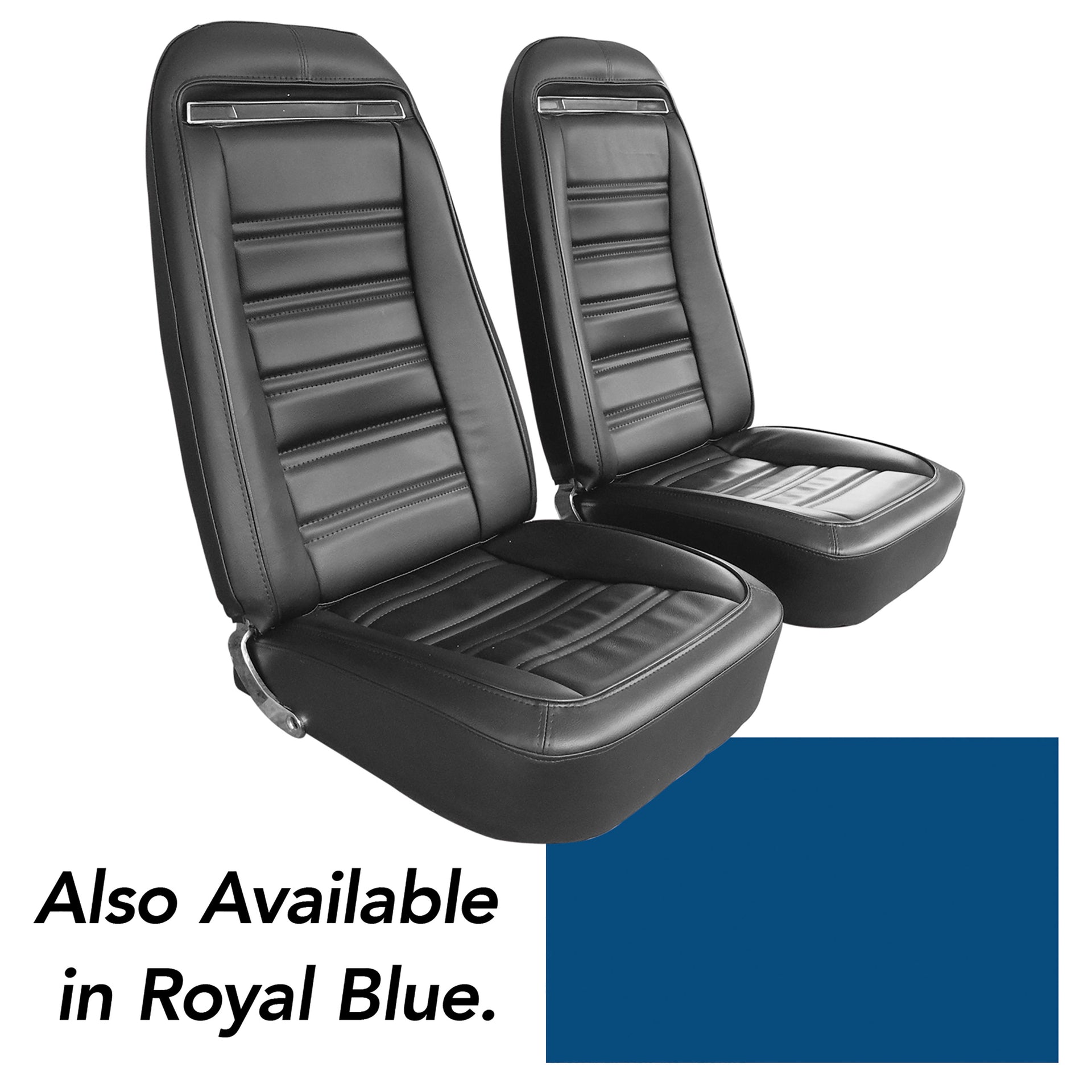 1972-1972 Corvette "Leather-Like" Vinyl Seat Covers Royal Blue-421347-Corvette-Store-Online