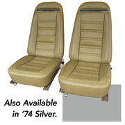 1974-1974 Corvette "Leather-Like" Vinyl Seat Covers Silver-421361-Corvette-Store-Online