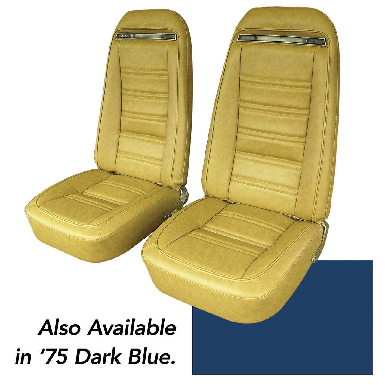 1975-1975 Corvette "Leather-Like" Vinyl Seat Covers Dark Blue-421443-Corvette-Store-Online