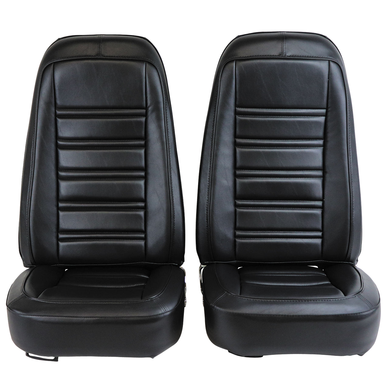 1976-1978 Corvette Mounted Seats Black "Leather-Like" Vinyl-421520M-Corvette-Store-Online