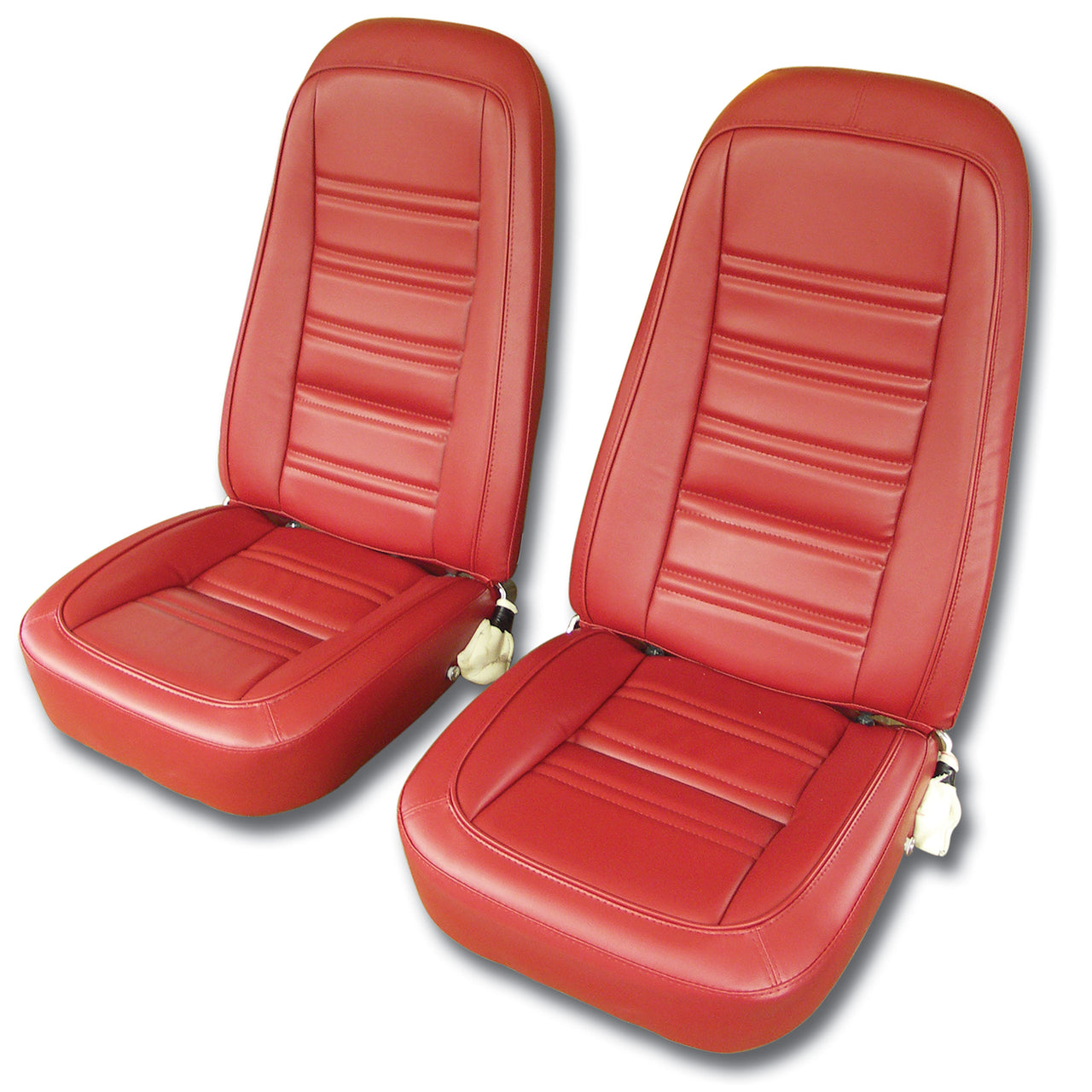 1977-1978 Corvette Mounted Seats Red "Leather-Like" Vinyl-421524M-Corvette-Store-Online