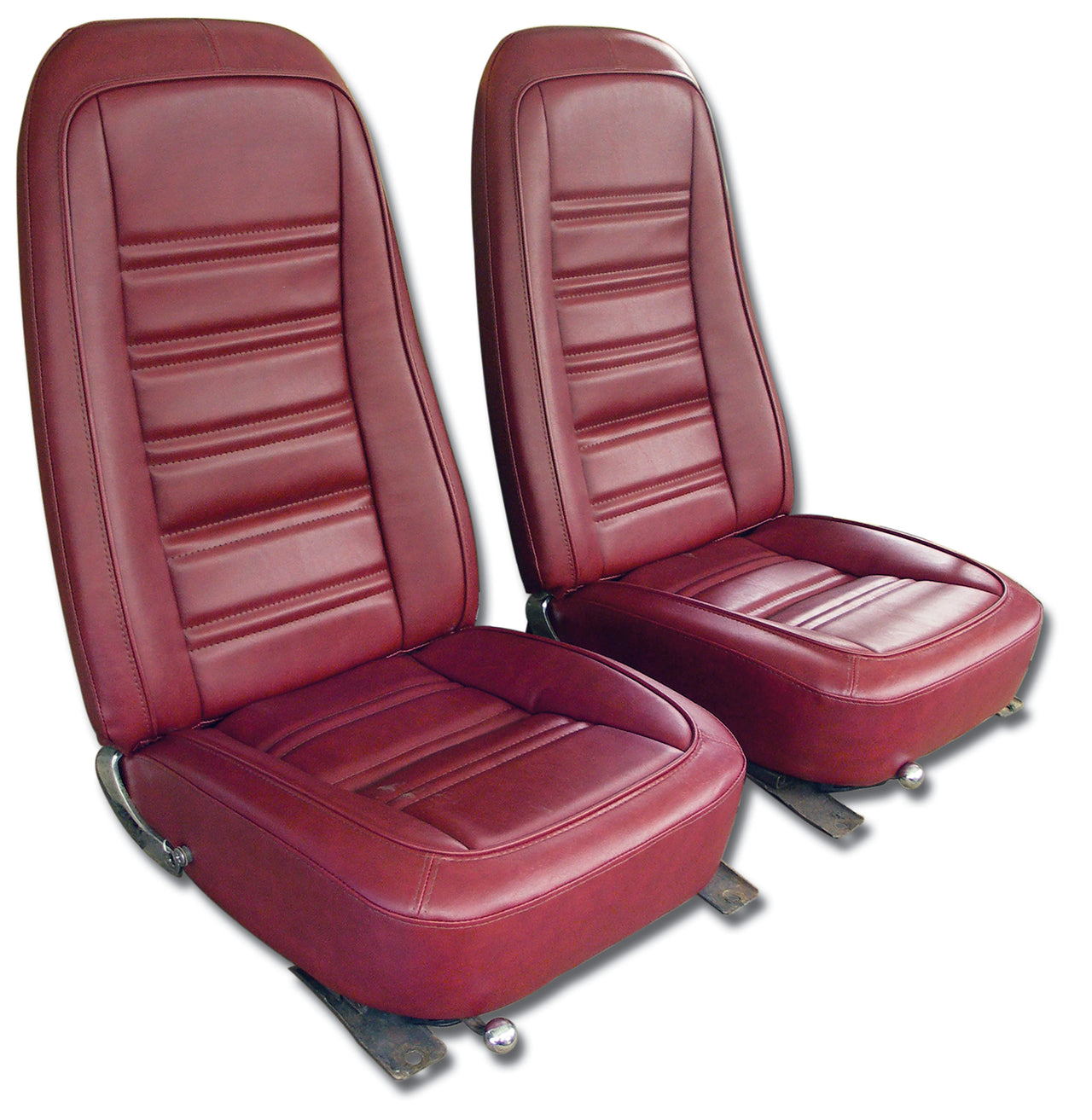 1976-1976 Corvette Mounted Seats Firethorn "Leather-Like" Vinyl-421534M-Corvette-Store-Online