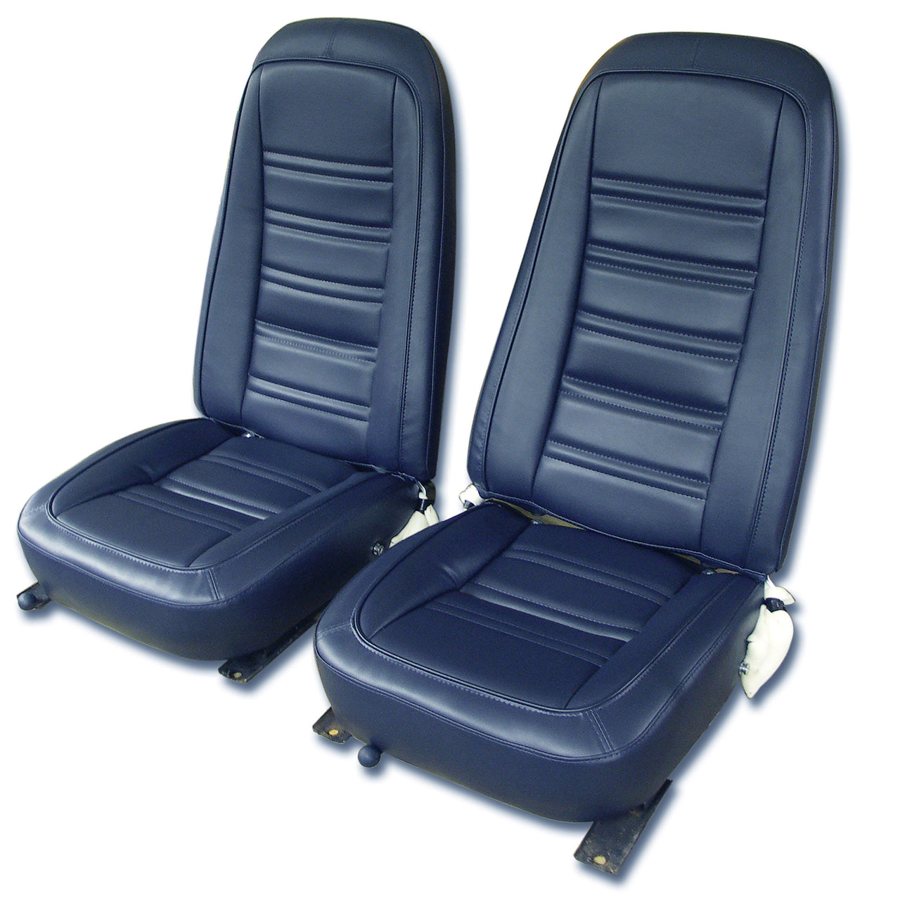 1977-1977 Corvette Mounted Seats Dark Blue "Leather-Like" Vinyl-421545M-Corvette-Store-Online