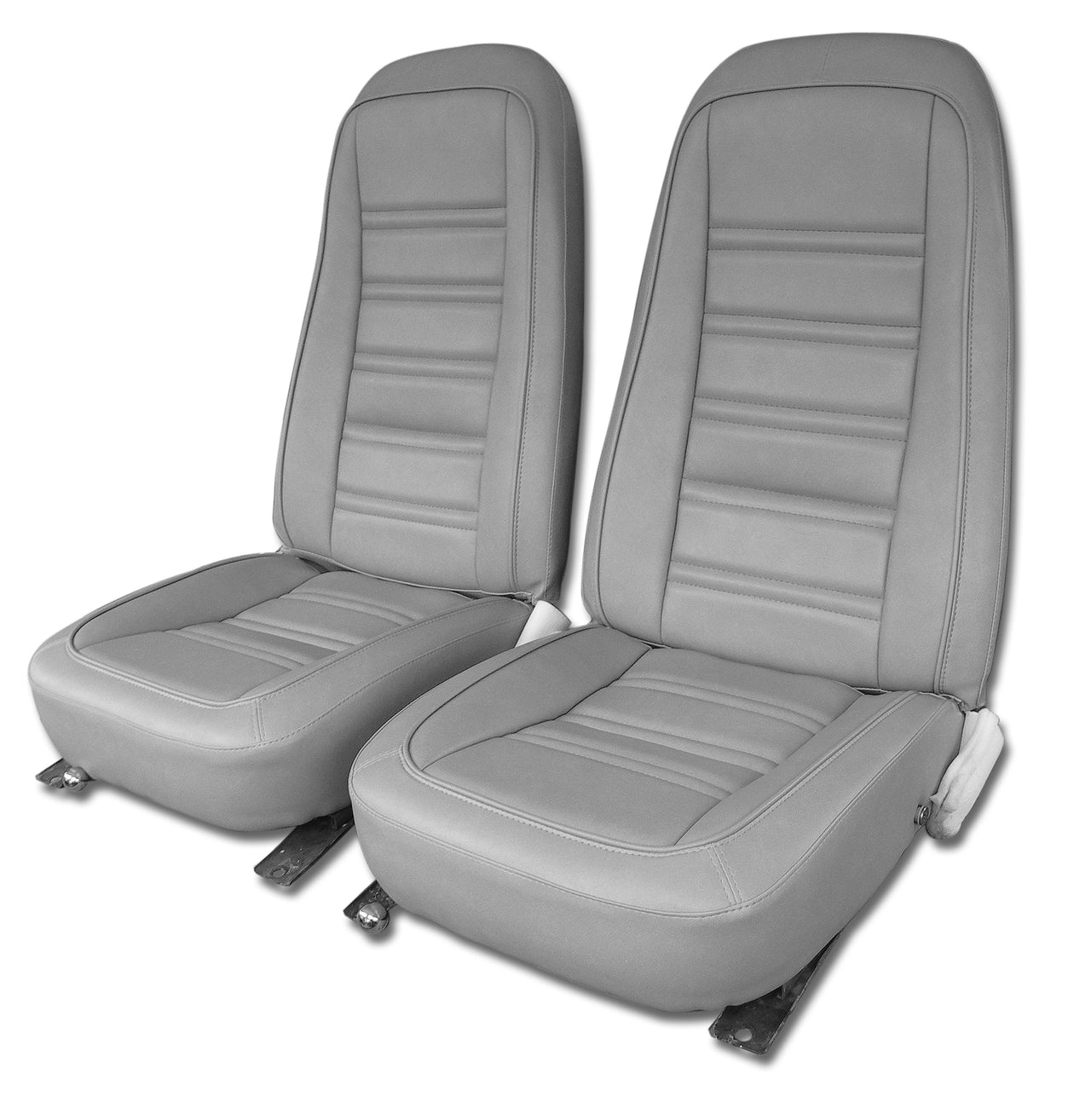 1976-1977 Corvette Mounted Seats Smoke "Leather-Like" Vinyl-421567M-Corvette-Store-Online