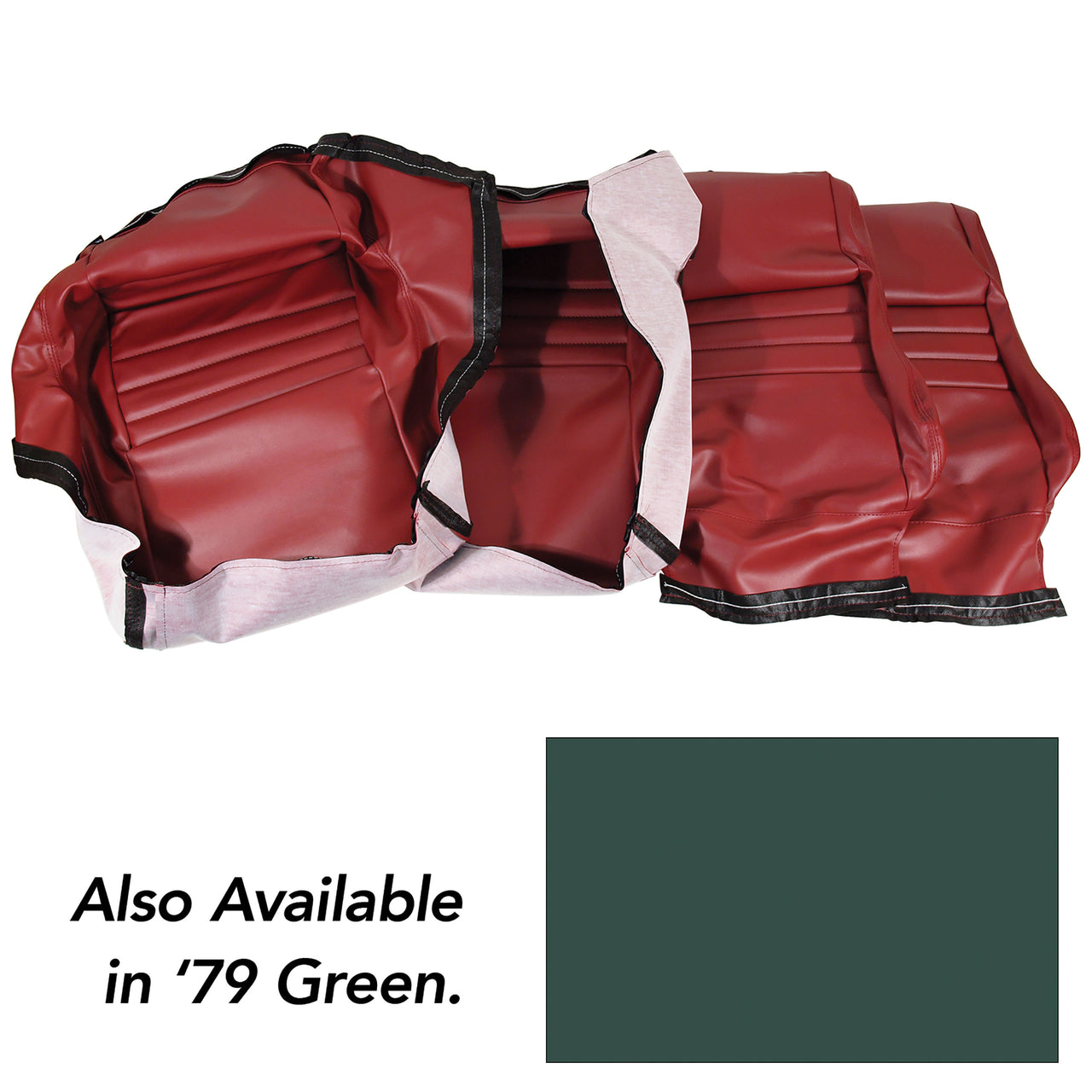 1979-1979 Corvette "Leather-Like" Vinyl Seat Covers Green 2" Bolster-421614-Corvette-Store-Online