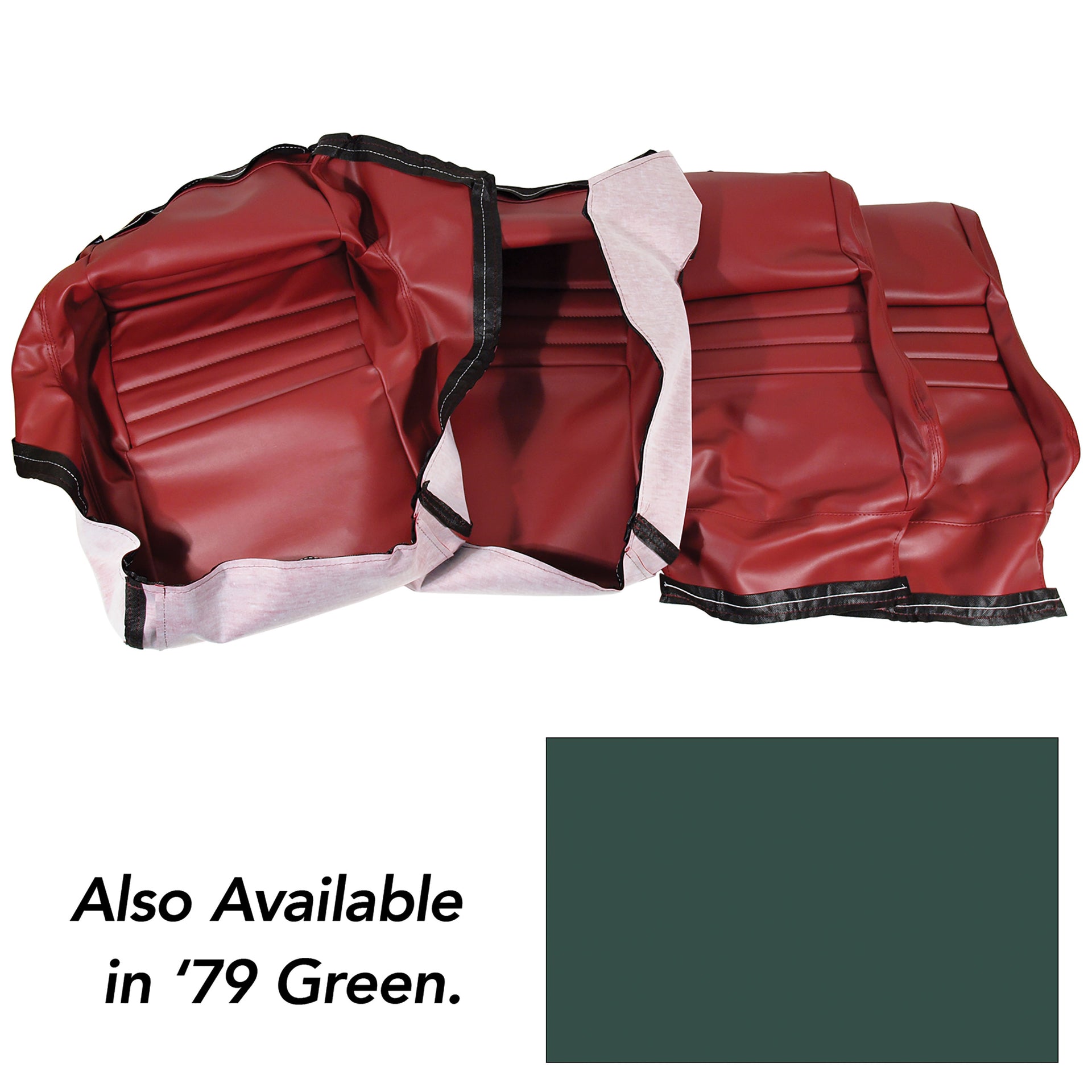 1979-1979 Corvette "Leather-Like" Vinyl Seat Covers Green 2" Bolster-421614-Corvette-Store-Online