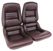 1980-1980 Corvette "Leather-Like" Vinyl Seat Covers Claret 2" Bolster-421636-Corvette-Store-Online