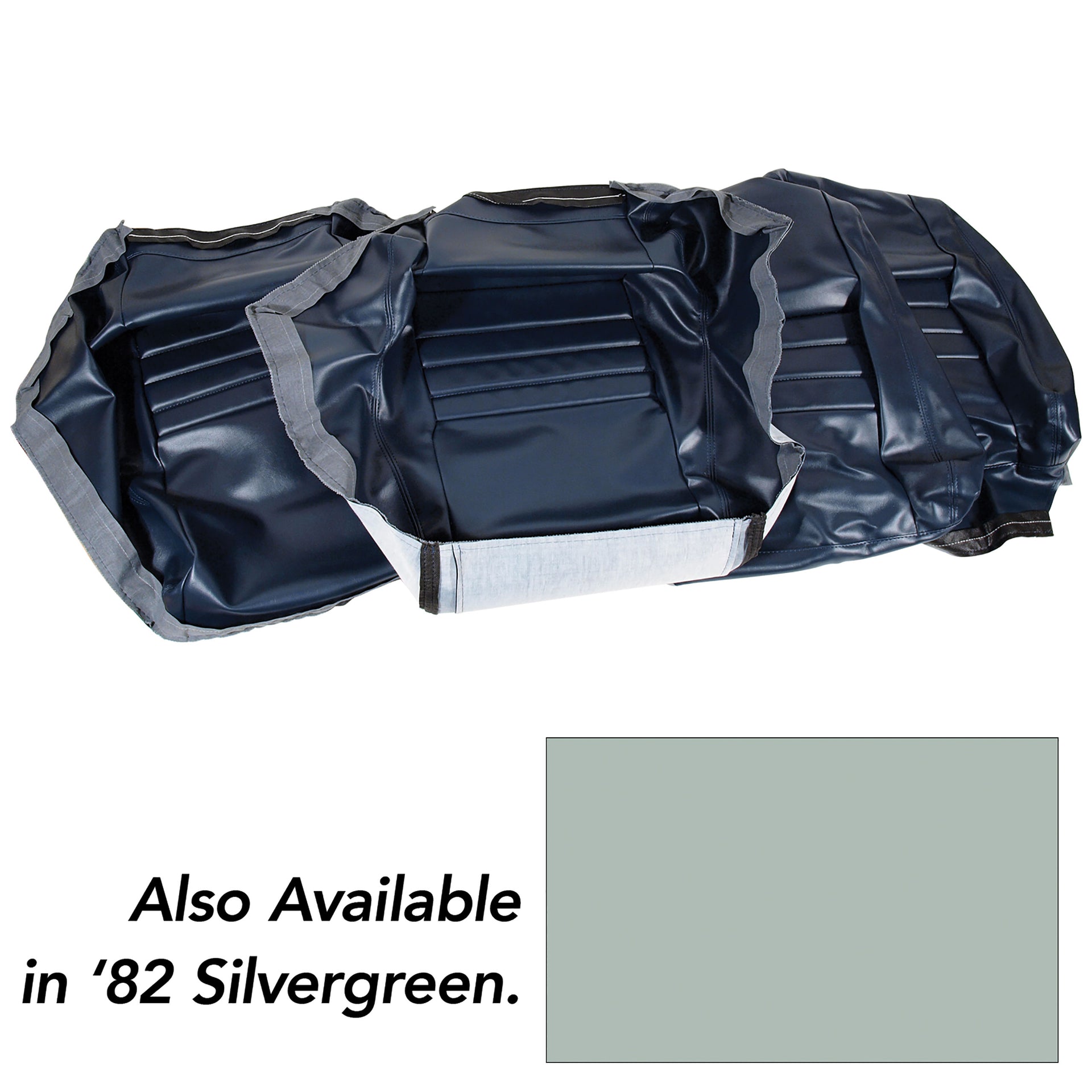 1982-1982 Corvette "Leather-Like" Vinyl Seat Covers Silvergreen 2" Bolster-421659-Corvette-Store-Online
