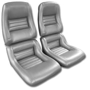 1981-1981 Corvette "Leather-Like" Vinyl Seat Covers Silver 2" Bolster-421664-Corvette-Store-Online