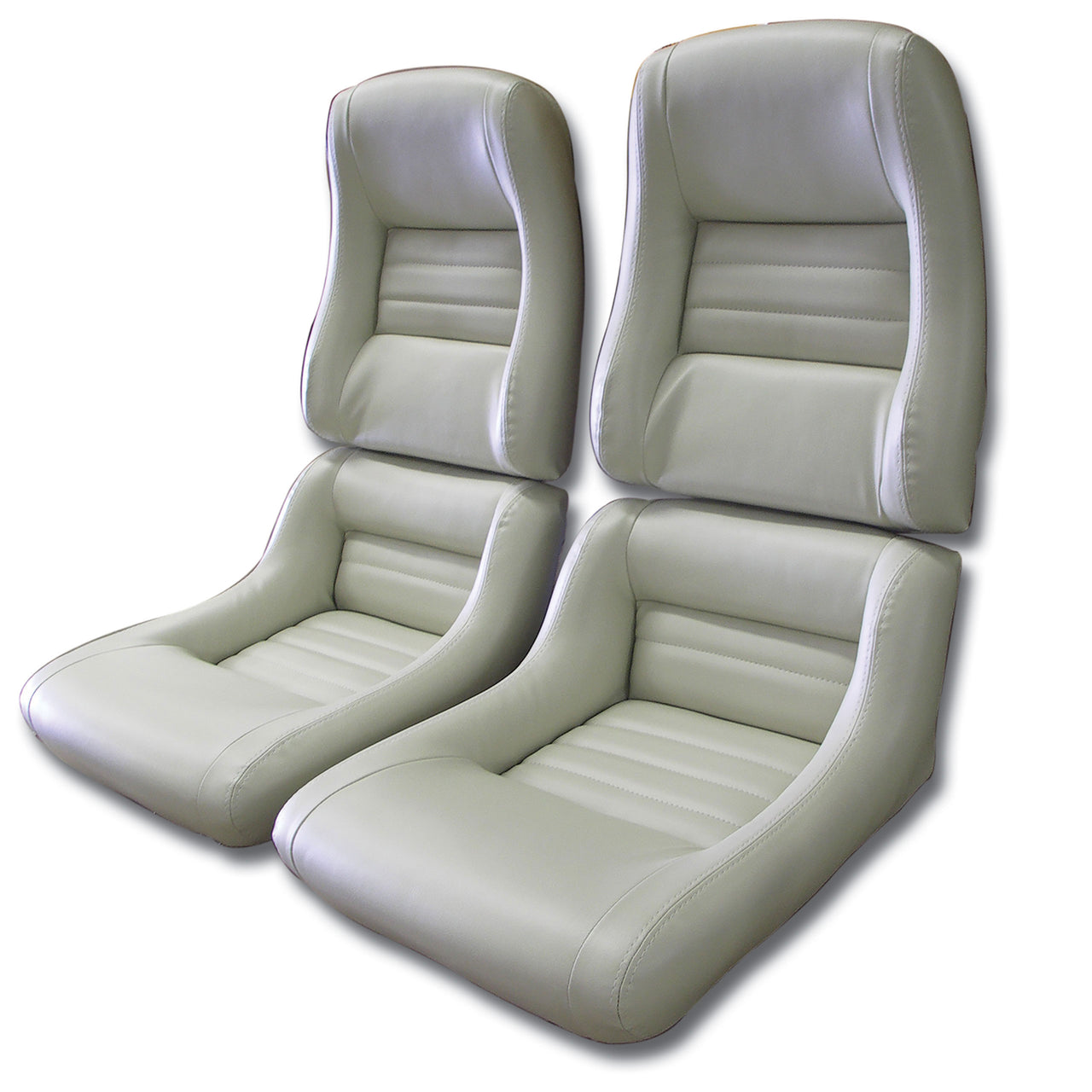 1979-1980 Corvette "Leather-Like" Vinyl Seat Covers Oyster 2" Bolster-421666-Corvette-Store-Online