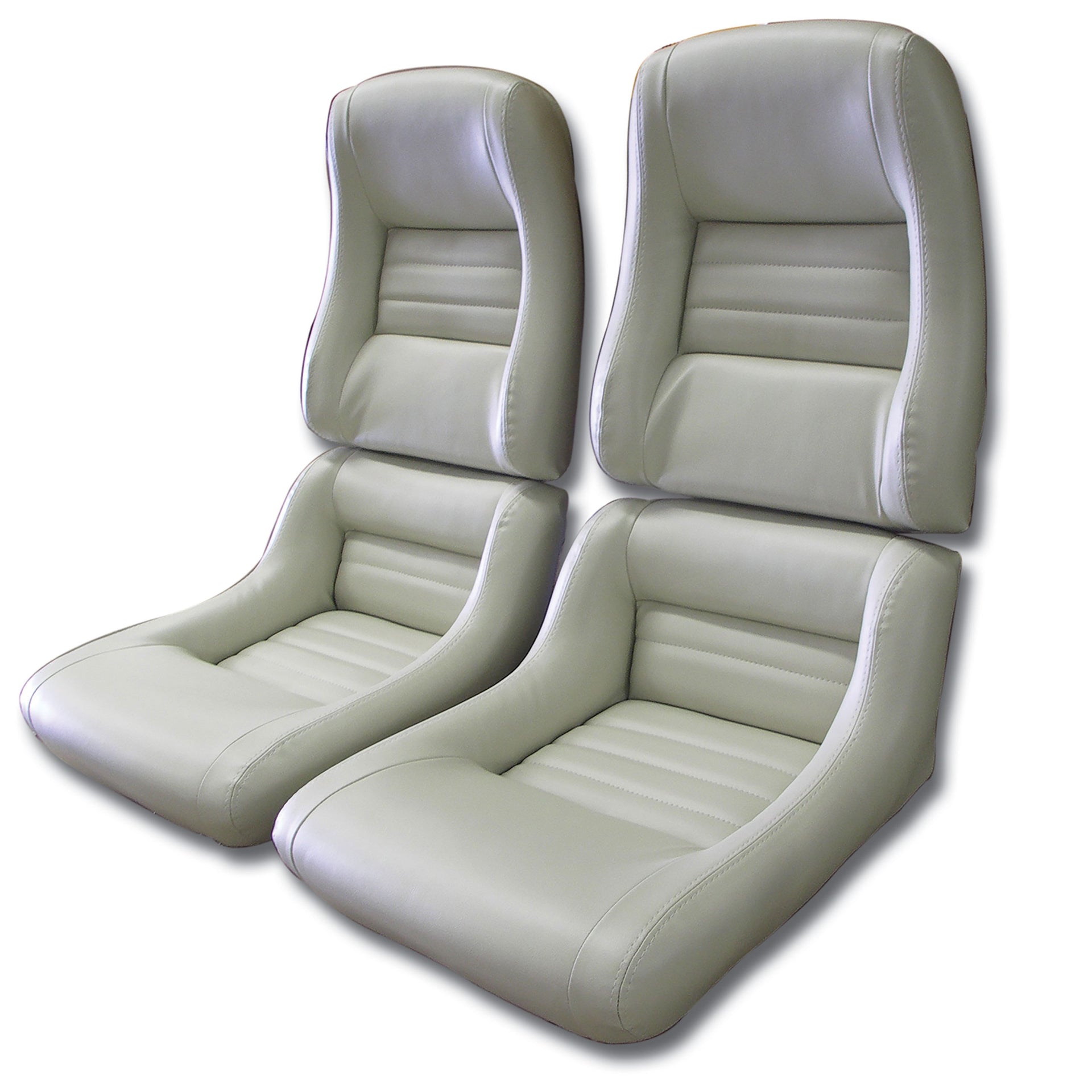1979-1980 Corvette "Leather-Like" Vinyl Seat Covers Oyster 2" Bolster-421666-Corvette-Store-Online