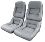 1982-1982 Corvette "Leather-Like" Vinyl Seat Covers Gray 2" Bolster-421668-Corvette-Store-Online