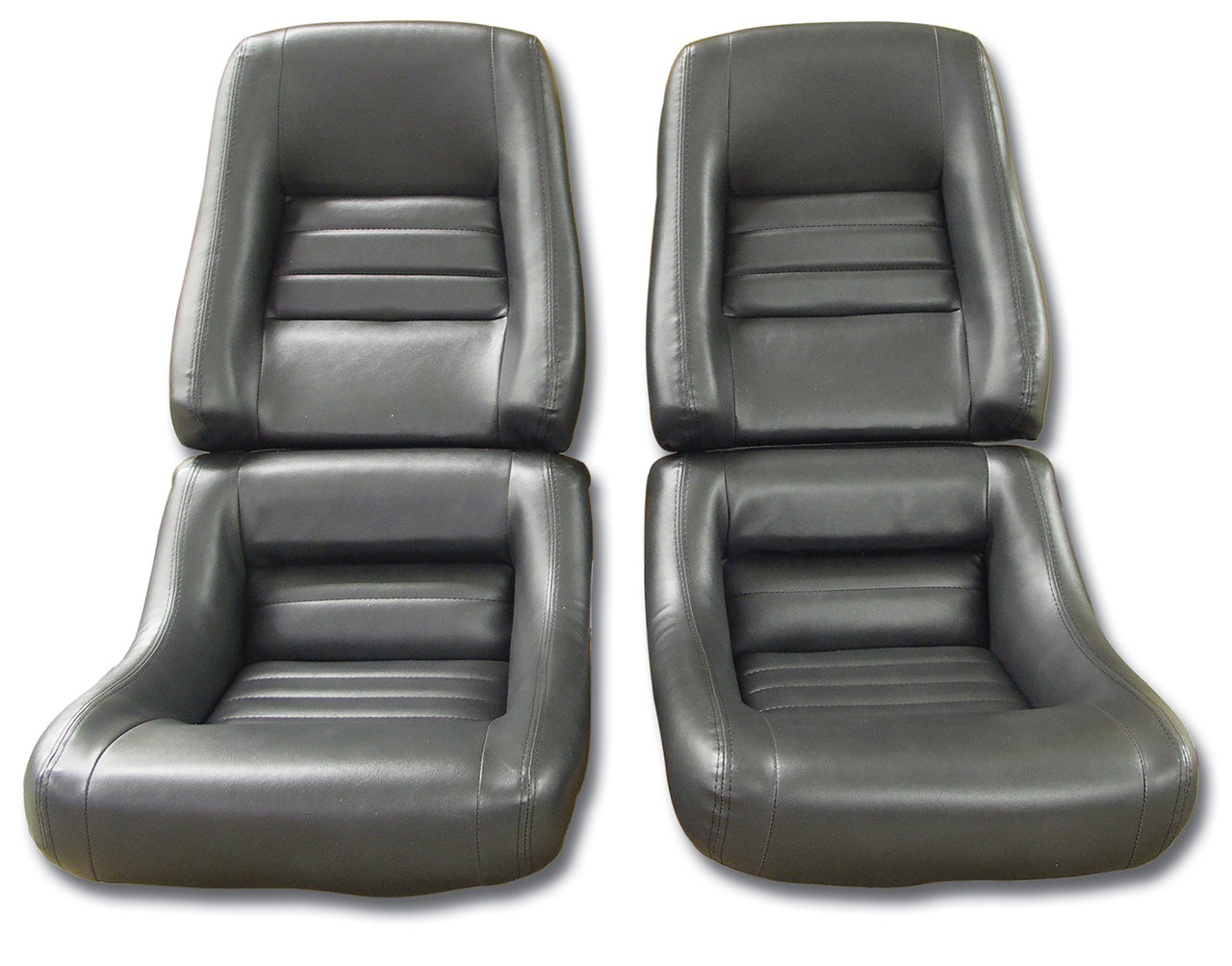 1982-1982 Corvette "Leather-Like" Vinyl Seat Covers Charcoal 4" Bolster-421721-Corvette-Store-Online