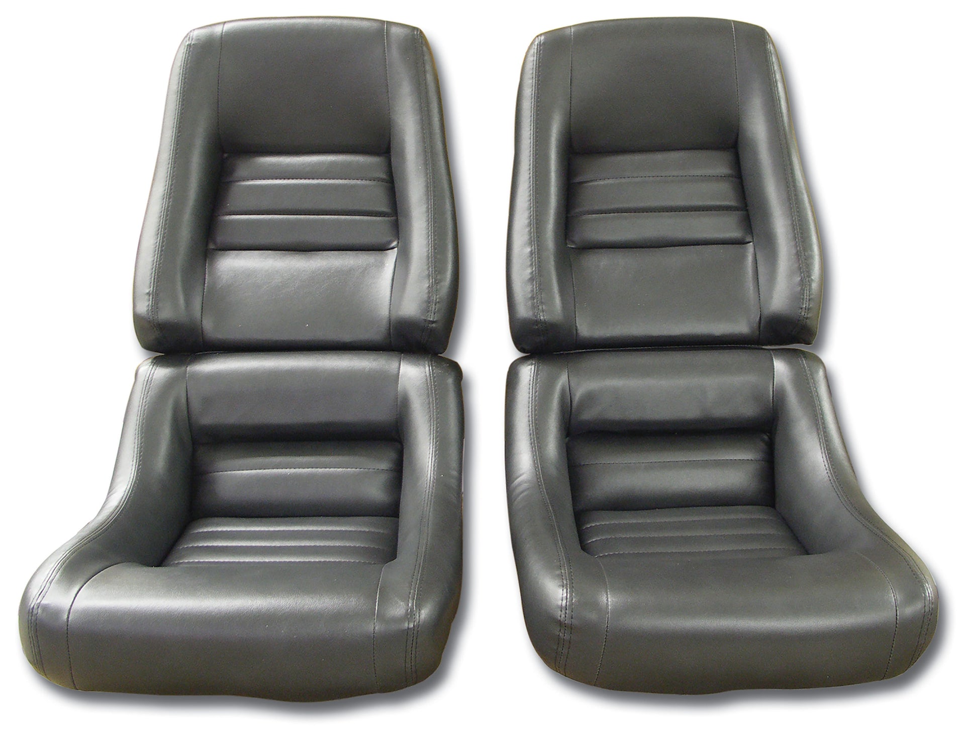 1982-1982 Corvette "Leather-Like" Vinyl Seat Covers Charcoal 4" Bolster-421721-Corvette-Store-Online