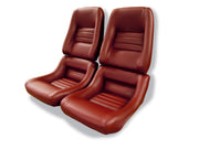 1982-1982 Corvette "Leather-Like" Vinyl Seat Covers Red 4" Bolster-421726-Corvette-Store-Online