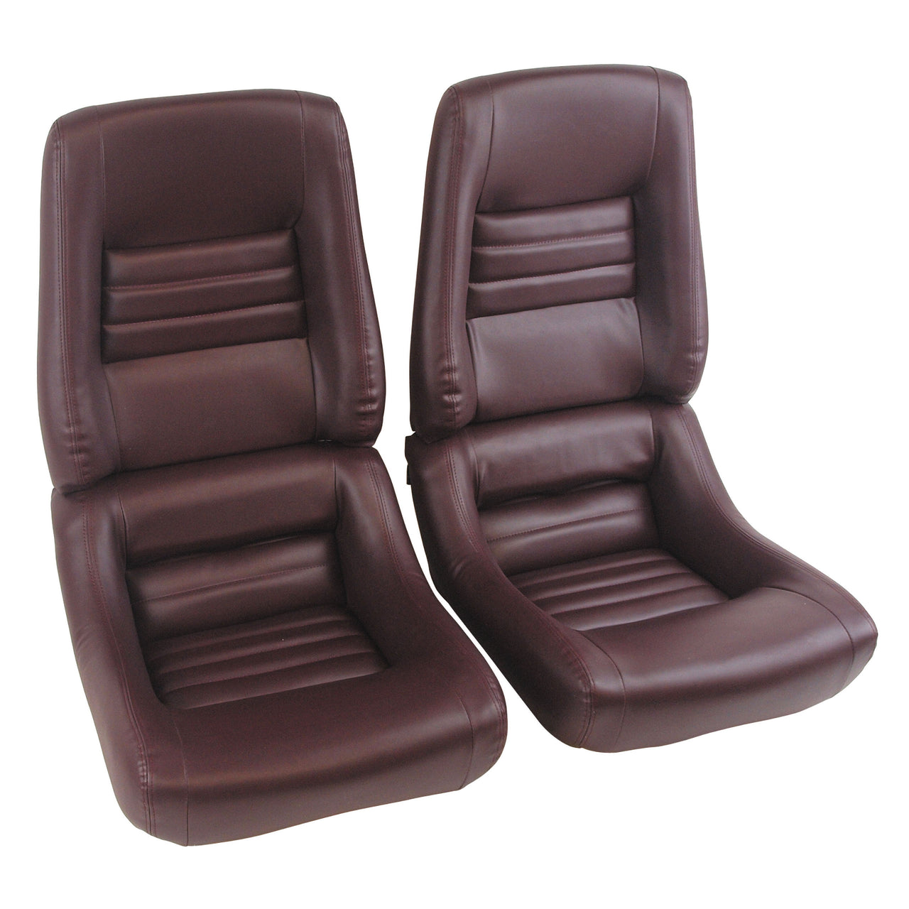 1980-1980 Corvette "Leather-Like" Vinyl Seat Covers Claret 4" Bolster-421736-Corvette-Store-Online