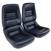 1982-1982 Corvette "Leather-Like" Vinyl Seat Covers Dark Blue 4" Bolster-421746-Corvette-Store-Online