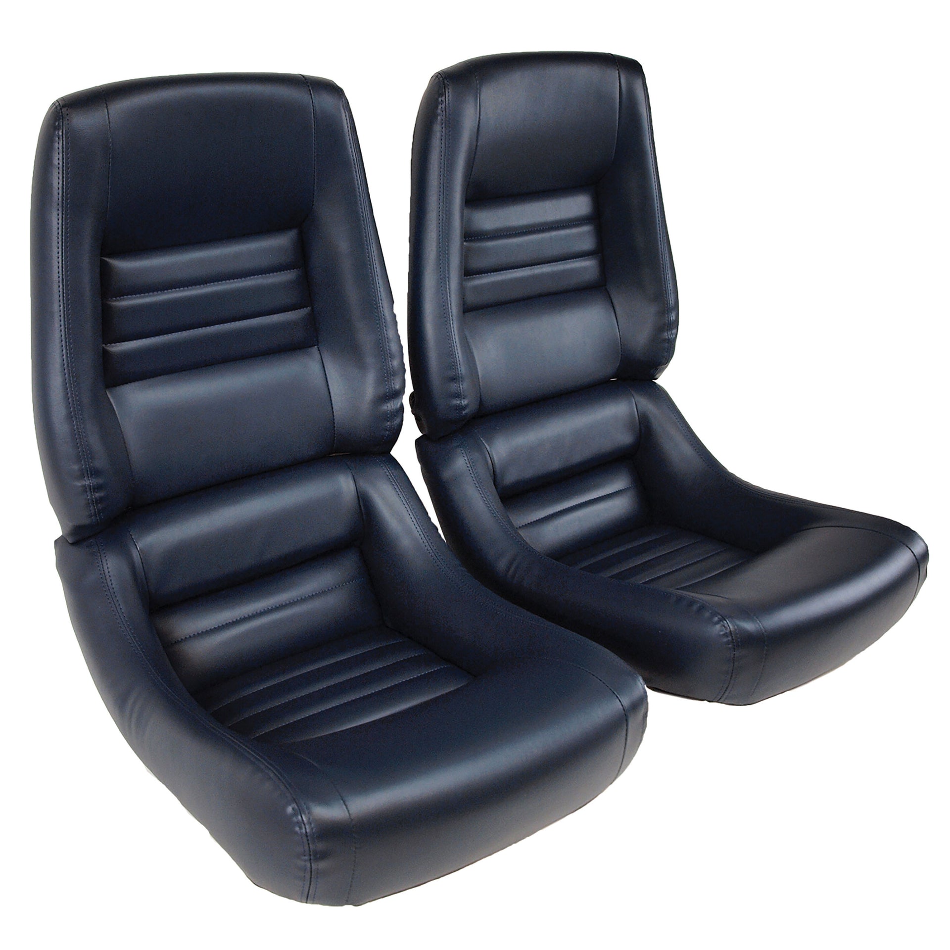 1982-1982 Corvette "Leather-Like" Vinyl Seat Covers Dark Blue 4" Bolster-421746-Corvette-Store-Online