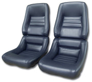 1979-1981 Corvette "Leather-Like" Vinyl Seat Covers Dark Blue 4" Bolster-421748-Corvette-Store-Online