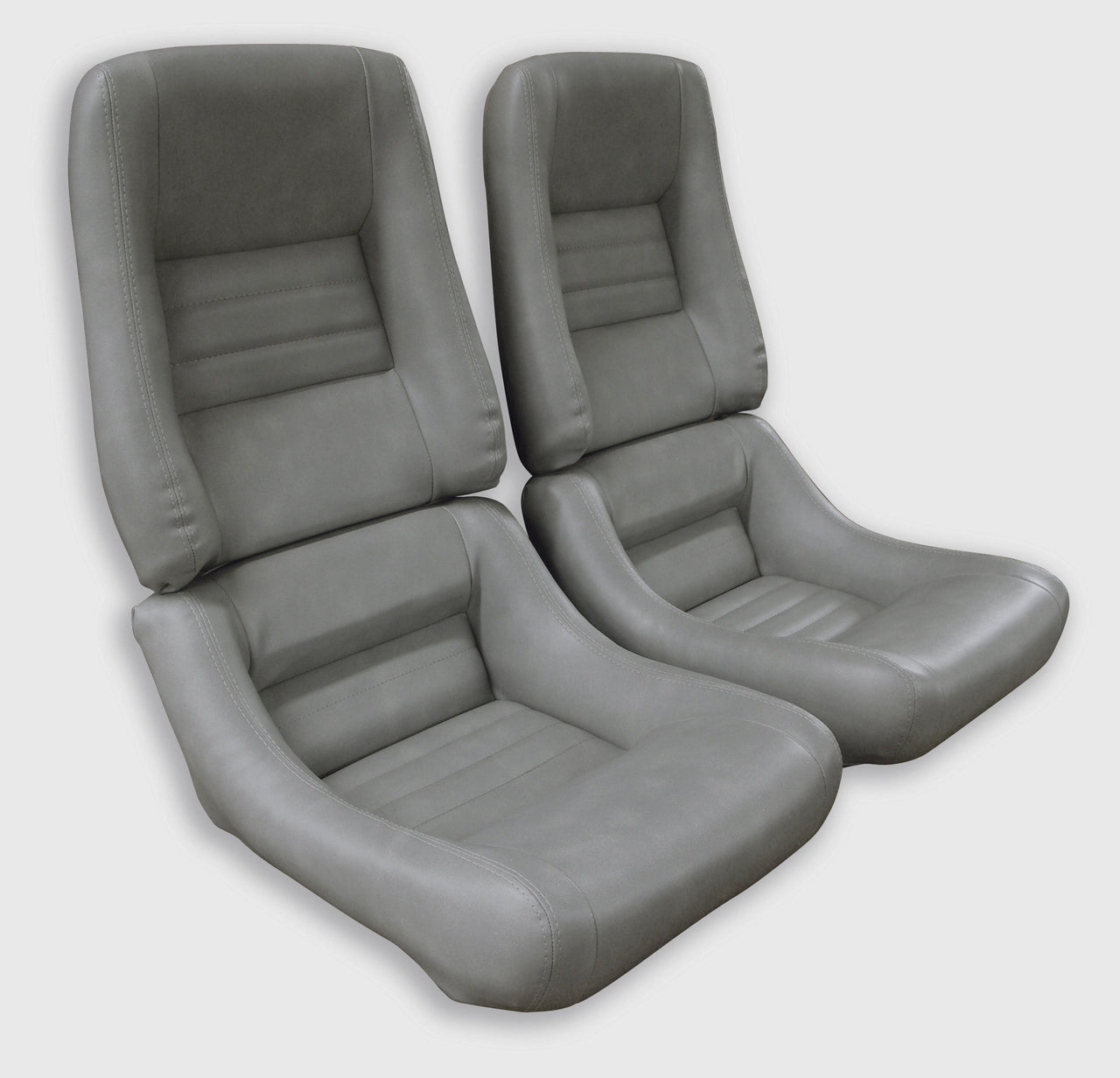1982-1982 Corvette "Leather-Like" Vinyl Seat Covers Gray 4" Bolster-421768-Corvette-Store-Online
