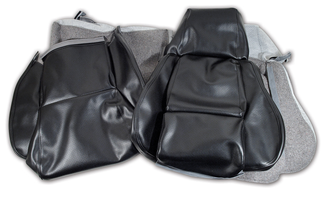 1984-1988 Corvette "Leather-Like" Vinyl Seat Covers Black Standard-421820-Corvette-Store-Online