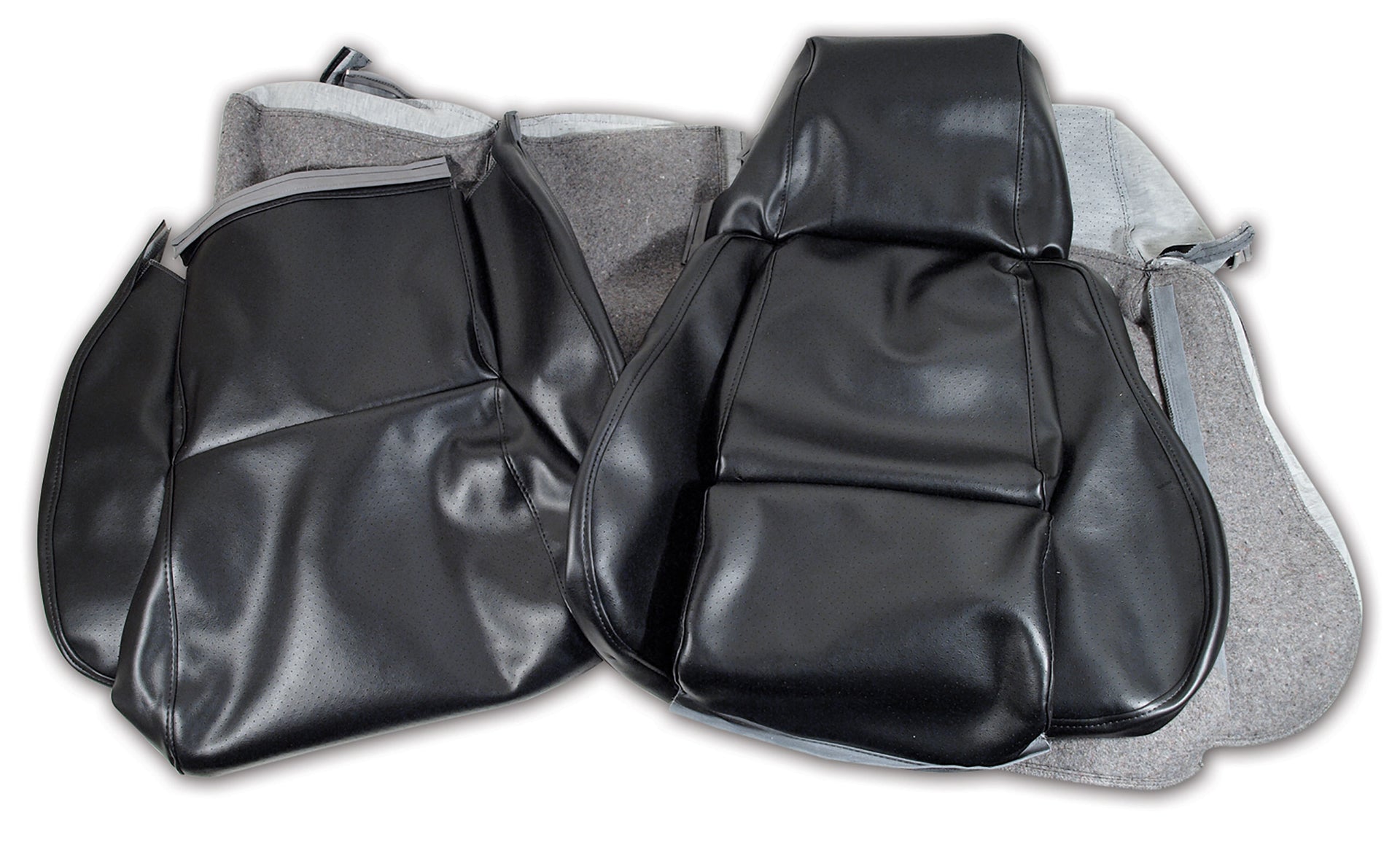 1984-1988 Corvette "Leather-Like" Vinyl Seat Covers Black Standard-421820-Corvette-Store-Online