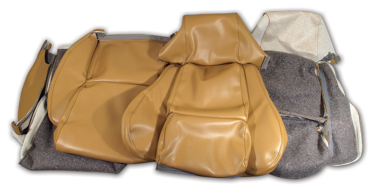 1984-1987 Corvette "Leather-Like" Vinyl Seat Covers Saddle Standard-421872-Corvette-Store-Online