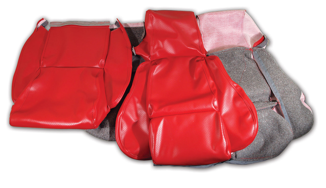 1986-1988 Corvette "Leather-Like" Vinyl Seat Covers Red Standard-421875-Corvette-Store-Online