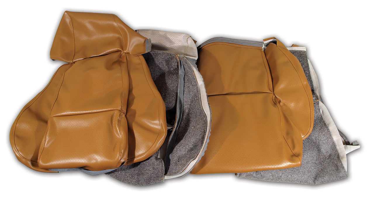 1988-1988 Corvette "Leather-Like" Vinyl Seat Covers Saddle Standard-421878-Corvette-Store-Online