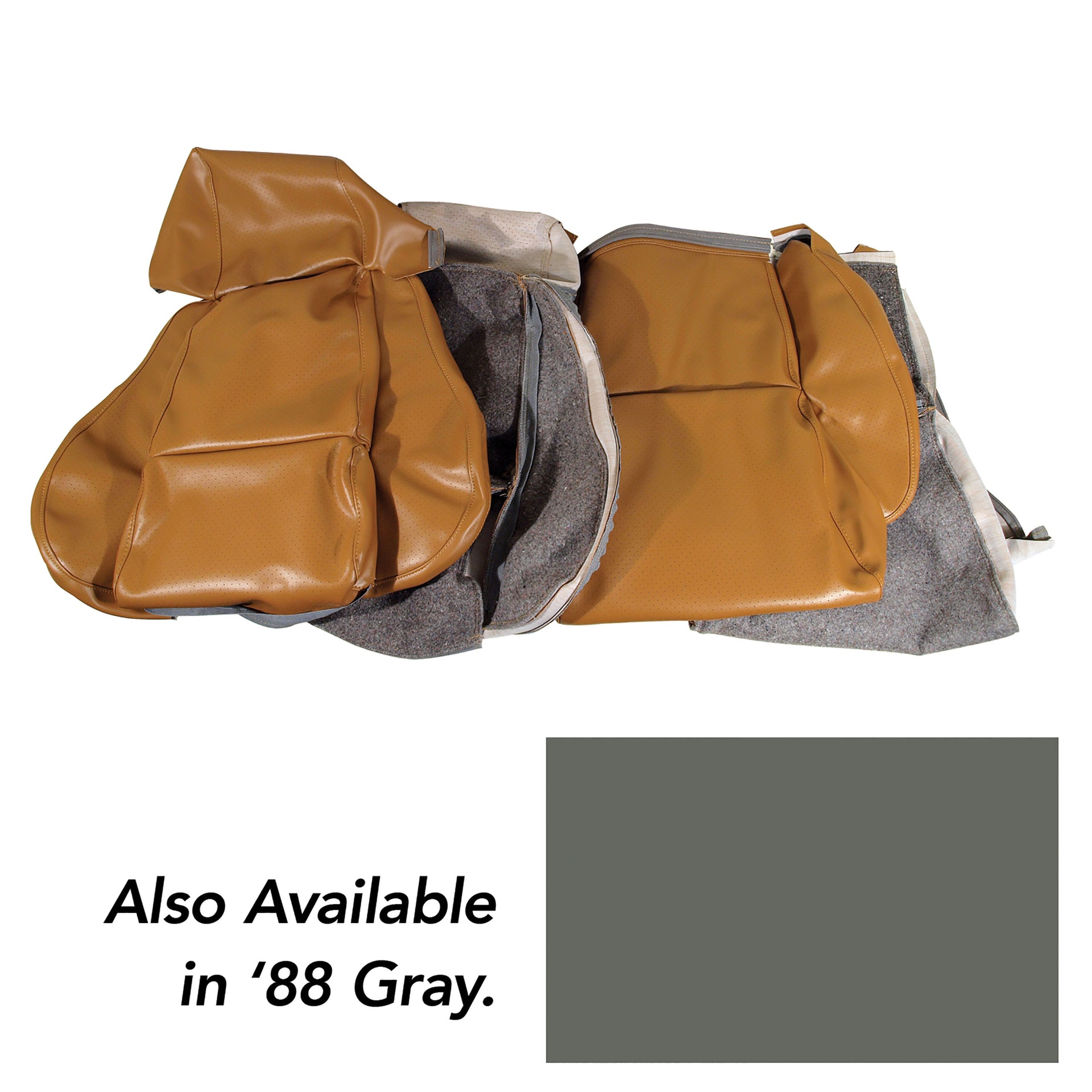1988-1988 Corvette "Leather-Like" Vinyl Seat Covers Gray Standard-421879-Corvette-Store-Online