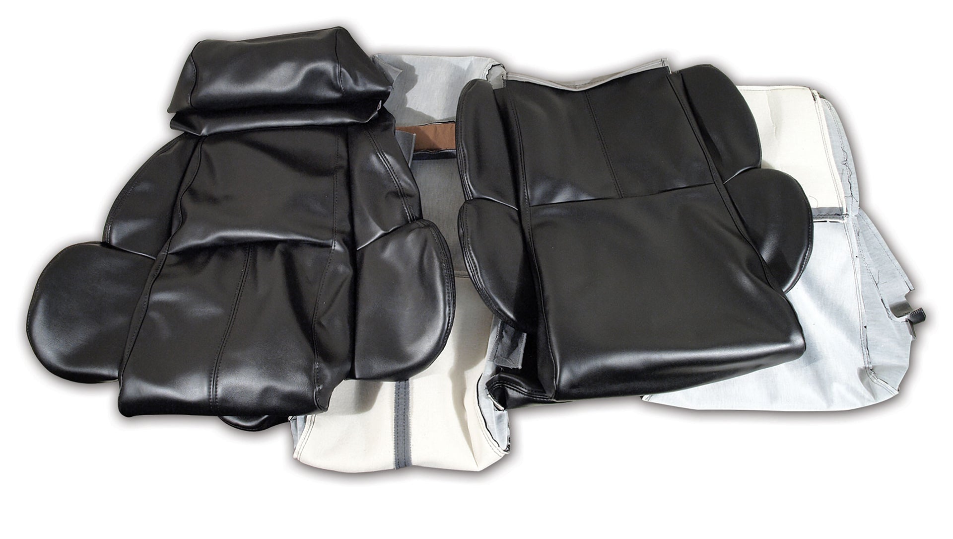 1989-1992 Corvette "Leather-Like" Vinyl Seat Covers Black Standard-421920-Corvette-Store-Online