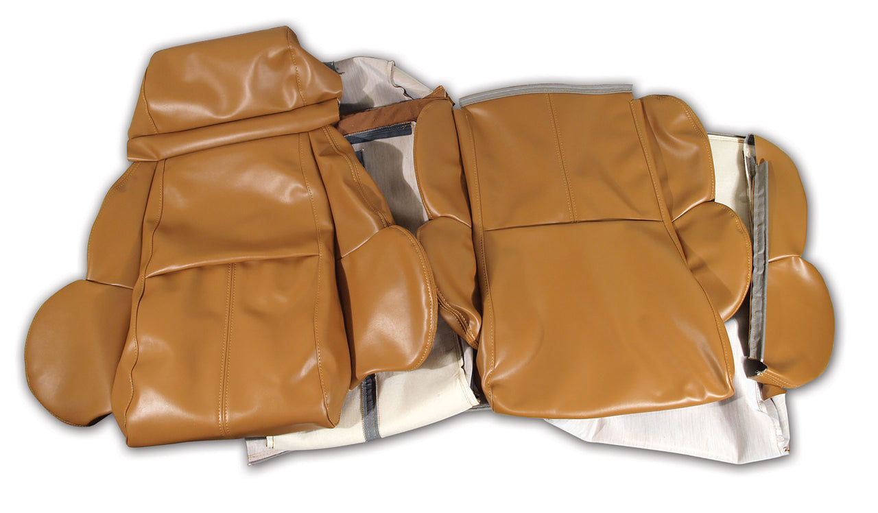 1989-1991 Corvette "Leather-Like" Vinyl Seat Covers Saddle Standard-421978-Corvette-Store-Online