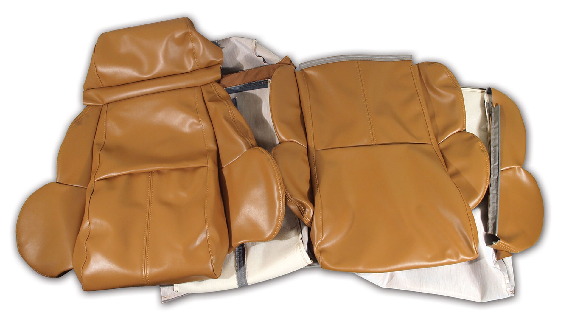 1989-1991 Corvette "Leather-Like" Vinyl Seat Covers Saddle Standard-421978-Corvette-Store-Online