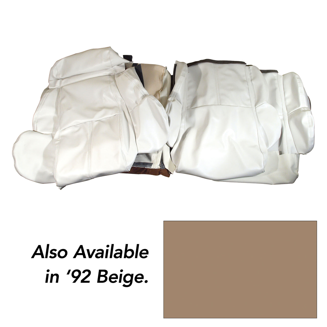 1992-1992 Corvette "Leather-Like" Vinyl Seat Covers Beige Standard-421982-Corvette-Store-Online