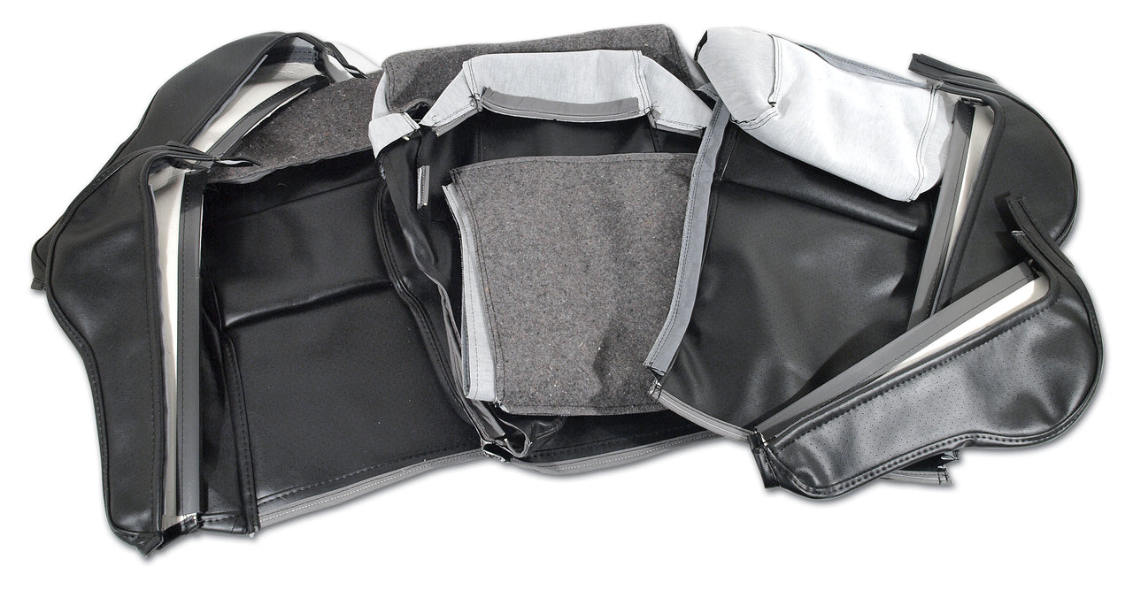 1984-1988 Corvette "Leather-Like" Vinyl Seat Covers Black Sport-422020-Corvette-Store-Online