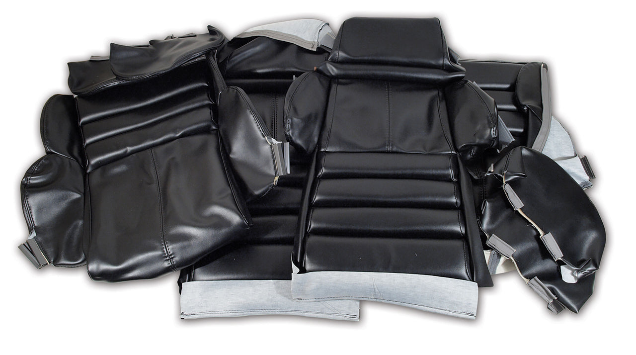 1989-1990 Corvette "Leather-Like" Vinyl Seat Covers Black Sport-422120-Corvette-Store-Online