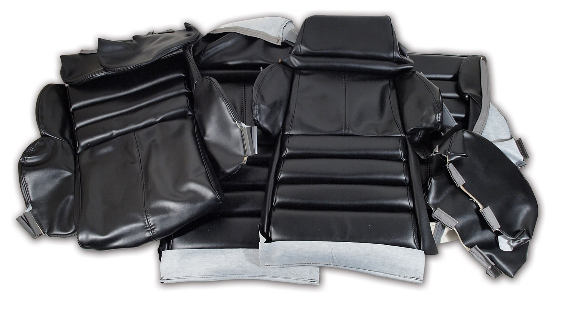 1989-1990 Corvette "Leather-Like" Vinyl Seat Covers Black Sport-422120-Corvette-Store-Online
